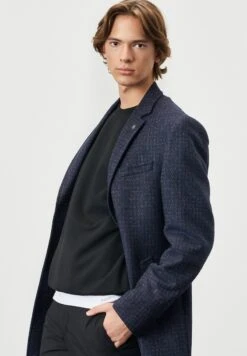 STANDARD FIT FIGURED - Kurzmantel - Navy Blue -Herrenbekleidung 09072c19653249ee977d6e29b62332d0