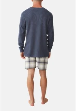 COTTON ON TEXTURED LONG SLEEVE - Langarmshirt - Blue -Herrenbekleidung 09f0f64501fc4b39af8a70084ca9280c