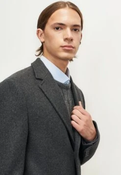 STANDARD FIT PLAIN - Klassischer Mantel - Grey -Herrenbekleidung 0bb119ee876040af82a2713627a418a7