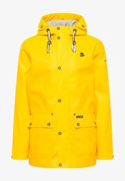 Schmuddelwedda Regenjacke / Wasserabweisende Jacke - Sonnengelb Hellgrau Melange -Herrenbekleidung 0da4588df34043bd903377dd675ad0a2