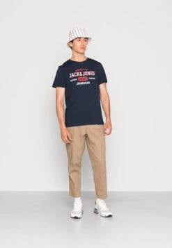 Jack & Jones JJSTAMP TEE CREW NECK 3 PACK - T-Shirt Print - Black/white/navy Blazer