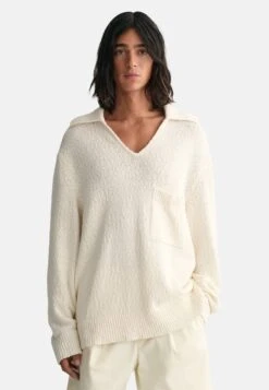 Gant SLUB - Strickpullover - Cream