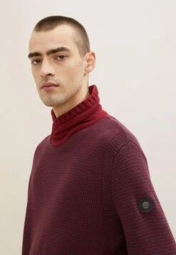 Tom Tailor Strickpullover - Burgundy Melange Structure 11 Tom Tailor Strickpullover - Burgundy Melange Structure -Herrenbekleidung 19603c6f7a5e490db914928187a688f9