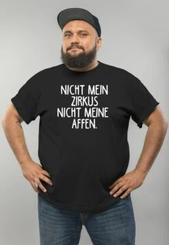 SPRUCH NICHT MEIN ZIRKUS NICHT MEINE AFFEN FUN-SH - T-Shirt Print - Schwarz -Herrenbekleidung 1a5af5dd7b834e40b8c90afc9946d934 1