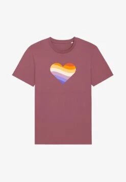 RAINBOW HEART - T-Shirt Print - Hibiscus Rose