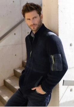 Strickjacke - Marineblau 13 Strickjacke - Marineblau -Herrenbekleidung 2649b86a8f8d41d193f978c3e8d59f9c 1
