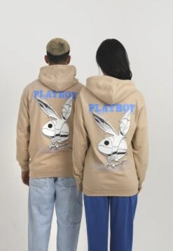 PLAYBOY HOODIE UNISEX - Kapuzenpullover - Desert Sand/blue -Herrenbekleidung 26d5cc8698c64985a0513d046a7eade4