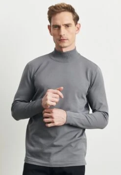 STANDARD FIT BASIC MOCK TURTLENECK - Strickpullover - Grey