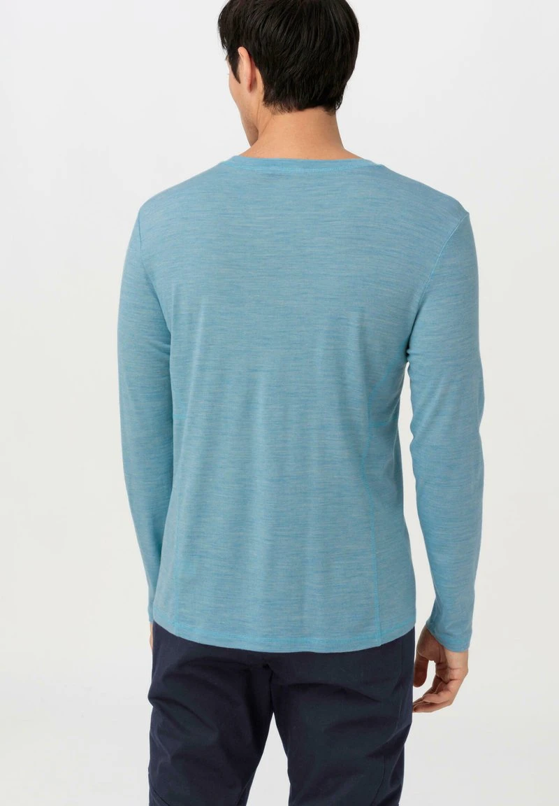 AUS BIO-MERINOWOLLE - Langarmshirt - Azurblau 4 AUS BIO-MERINOWOLLE - Langarmshirt - Azurblau – Bild 2