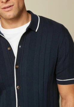 Next GEO BUTTON-THROUGH STANDARD - Strickjacke - Navy Texture -Herrenbekleidung 314c34cbeb8b47669dfad0f2433a469d