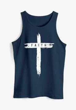 TANK-PRINT AUFDRUCK KREUZ CROSS FAITH GLAUBE TREND-MO - Top - Weiß -Herrenbekleidung 3201c4c089d94945919e1760b8184c91