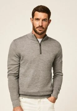 Hackett London JCQD HZIP - Strickpullover - Grey