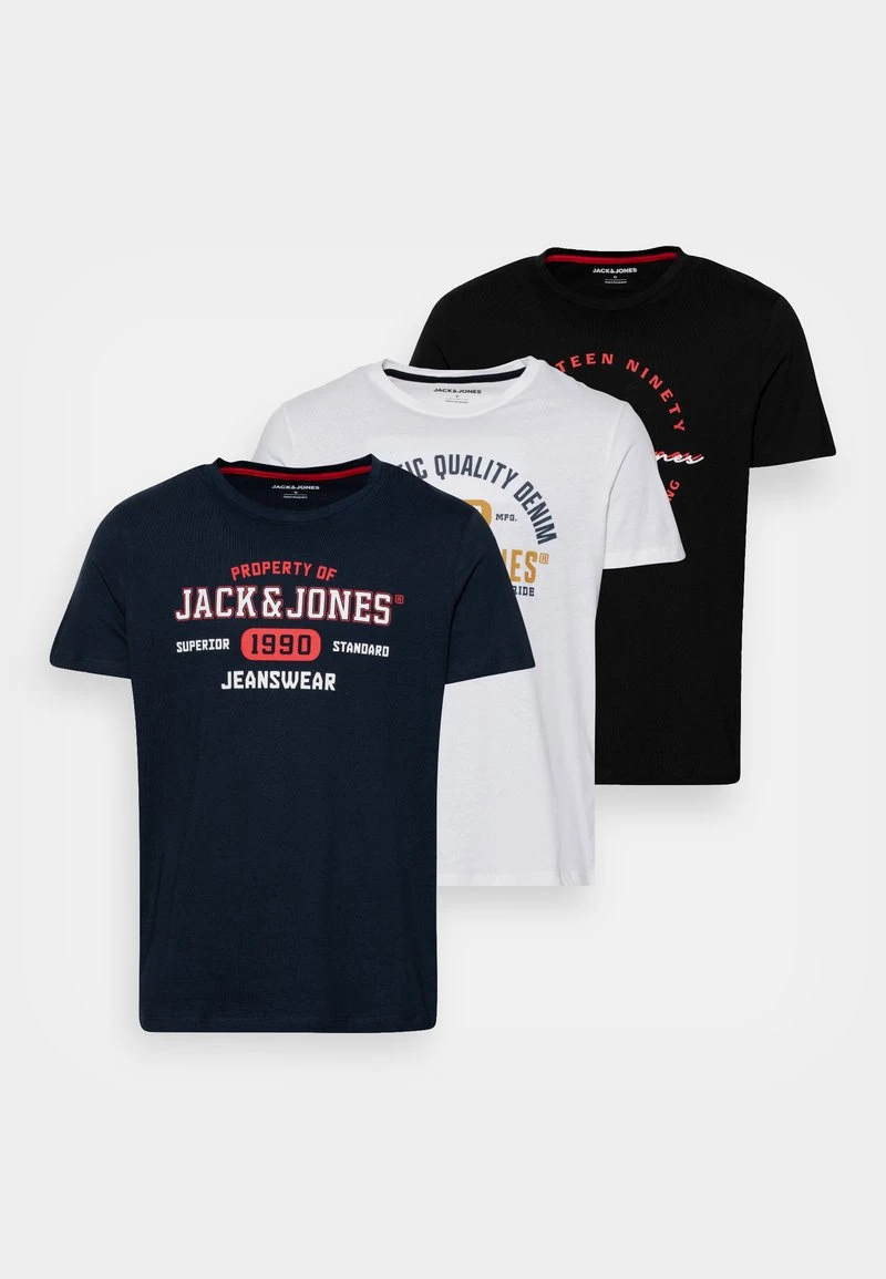 Jack & Jones JJSTAMP TEE CREW NECK 3 PACK - T-Shirt Print - Black/white/navy Blazer 8 Jack & Jones JJSTAMP TEE CREW NECK 3 PACK - T-Shirt Print - Black/white/navy Blazer – Bild 6