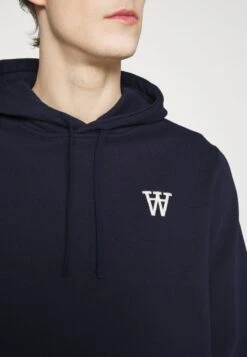 Wood Wood IAN HOODIE - Kapuzenpullover - Navy -Herrenbekleidung 3a7041bfebc445f68b8700bdf7d566d3