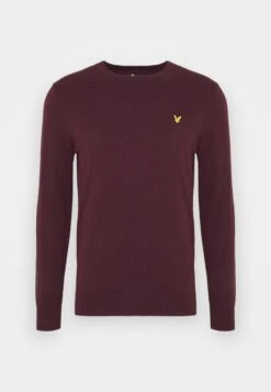 Lyle & Scott CREW NECK JUMPER - Strickpullover - Burgundy -Herrenbekleidung 3c44e122b9c04b7dad5716ef269dd6f8
