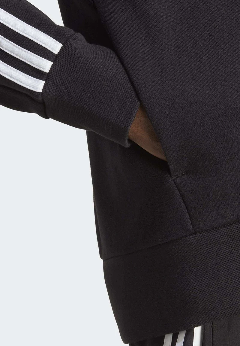 Adidas Sportswear M 3S FT FZ HD - Sweatjacke - Black White 7 Adidas Sportswear M 3S FT FZ HD - Sweatjacke - Black White – Bild 5