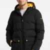 HOMEBASE EISSEGLER - Wintermantel - Schwarz Gelb -Herrenbekleidung 3e3b9d8282f348589819dc6a18178646