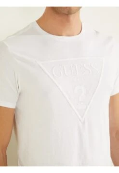 Guess TRIANGLE - T-Shirt Print - Blanc -Herrenbekleidung 4588aac9995d49ce8445db830182d68b
