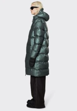 Rains LONG PUFFER JACKET UNISEX - Wintermantel - Silver Pine -Herrenbekleidung 463bd5320f6f4a66af634d2256fcee82
