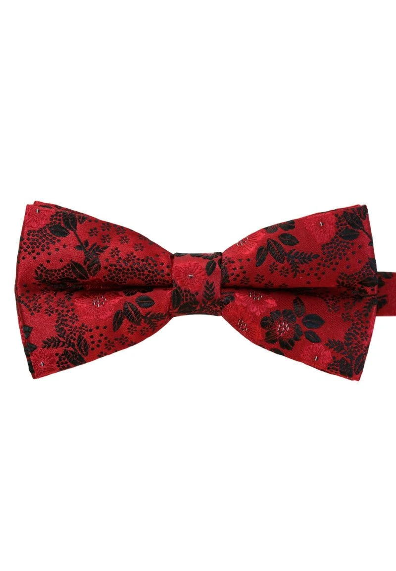 2 SET - Einstecktuch - Rubin Rot Schwarz Paisley Gebluemt Weinrot 5 2 SET - Einstecktuch - Rubin Rot Schwarz Paisley Gebluemt Weinrot – Bild 3