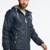 Schmuddelwedda Regenjacke / Wasserabweisende Jacke - Marine Grau Melange -Herrenbekleidung 4763cb730ddd4e1b85ee2119d4882053
