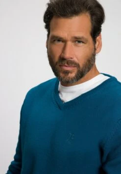 JP1880 BASIC-FORM V-AUSSCHNITT - Strickpullover - Bleu Turquoise -Herrenbekleidung 57a7706cbf9a4526864c5916e7b883b1