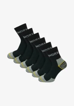 WORK SHORT LOW CUT 6 PACK - Socken - Schwarz/grau/gelb -Herrenbekleidung 5f7dd524dfef4057ad6a81b0c51478e1 1
