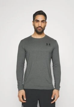 Under Armour SPORTSTYLE LEFT CHEST - Sport T-shirt - Pitch Gray Medium Heather/black