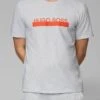 Boss STRIPE TEXT LOGO TEE - T-Shirt Print - Grey -Herrenbekleidung 69e8996c48984670878719a9165bfed5