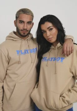 PLAYBOY HOODIE UNISEX - Kapuzenpullover - Desert Sand/blue -Herrenbekleidung 6d717e71d08e493cb5576b4baa4bf07a