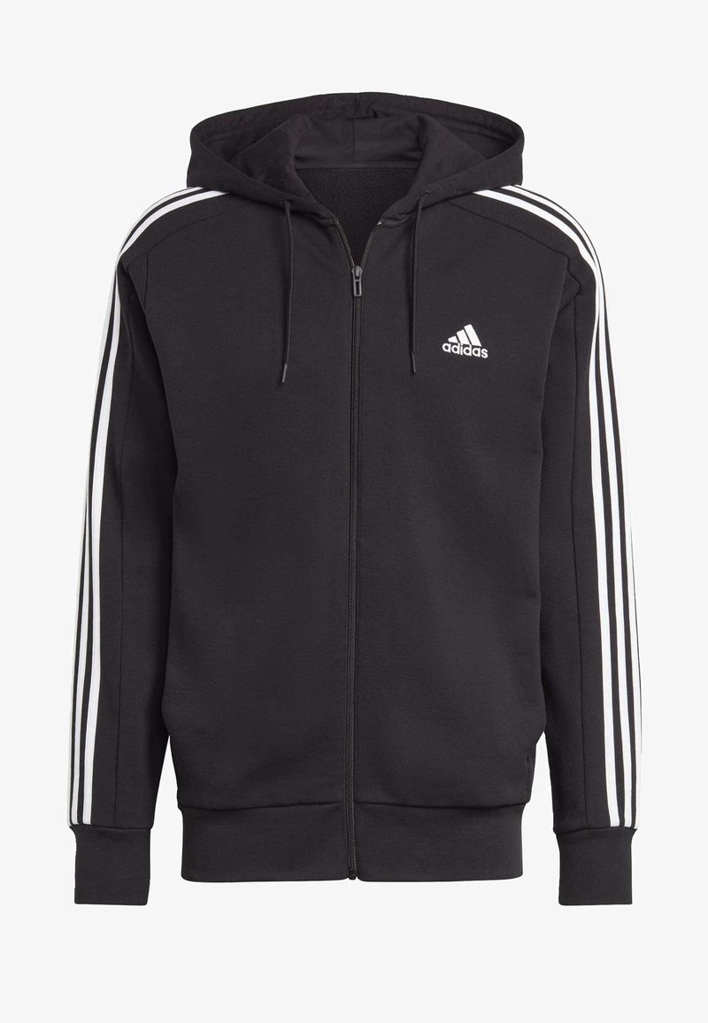 Adidas Sportswear M 3S FT FZ HD - Sweatjacke - Black White 8 Adidas Sportswear M 3S FT FZ HD - Sweatjacke - Black White – Bild 6