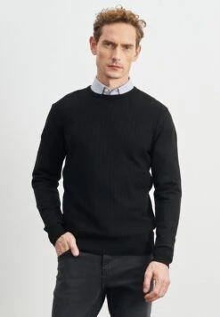 STANDARD FIT O COLLAR - Strickpullover - Black -Herrenbekleidung 7e16e1b279764d2086db85dac7366c90 1