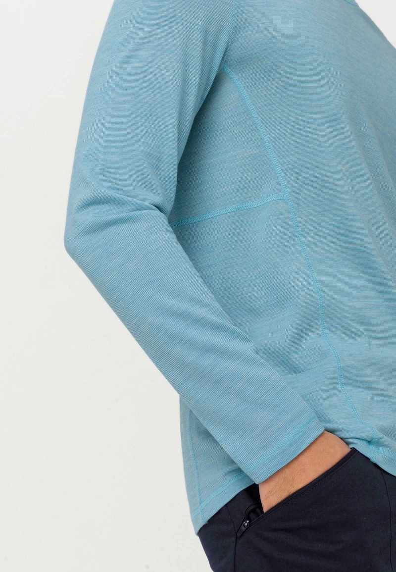 AUS BIO-MERINOWOLLE - Langarmshirt - Azurblau 5 AUS BIO-MERINOWOLLE - Langarmshirt - Azurblau – Bild 3