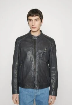 BELSTAFF RACER JACKET - Lederjacke - Insignia Blue