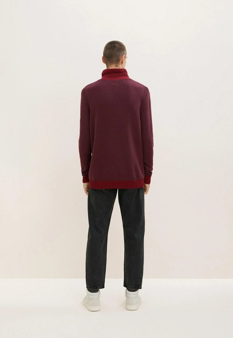 Tom Tailor Strickpullover - Burgundy Melange Structure 5 Tom Tailor Strickpullover - Burgundy Melange Structure – Bild 3