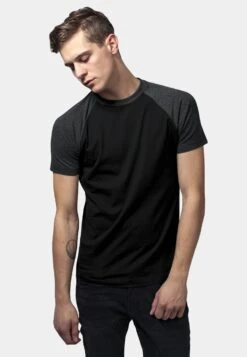 URBAN CLASSICS RAGLAN CONTRAST - T-Shirt Print - Black/ Grey -Herrenbekleidung 89bac2826339406e8b80ec929cb4acb1
