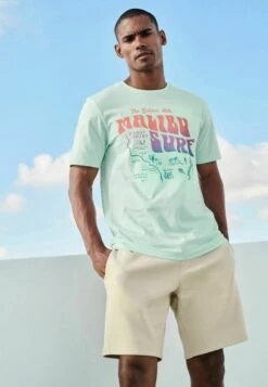 Next PRINT - T-Shirt Print - Mint Green -Herrenbekleidung 8b531a9b29bb49f7b95fbd2f769713e2