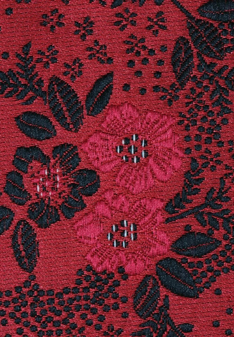 2 SET - Einstecktuch - Rubin Rot Schwarz Paisley Gebluemt Weinrot 7 2 SET - Einstecktuch - Rubin Rot Schwarz Paisley Gebluemt Weinrot – Bild 5