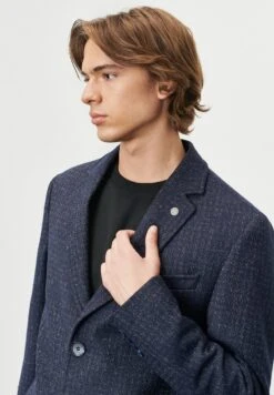 STANDARD FIT FIGURED - Kurzmantel - Navy Blue -Herrenbekleidung 923ef13952a84012b985279328608312