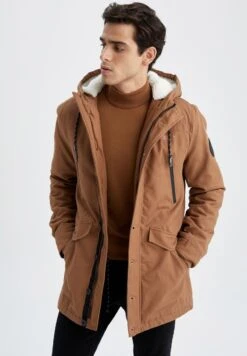 DeFacto SLIM FIT - Wintermantel - Khaki -Herrenbekleidung 94b197b86d174dbd9770d8509543e702