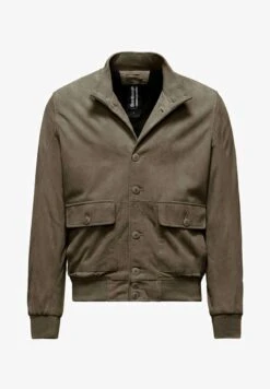 BOMBOOGIE WALT - Lederjacke - Stone Grey 12 BOMBOOGIE WALT - Lederjacke - Stone Grey -Herrenbekleidung 94de8868a2074400880a1bd1558f3876 1