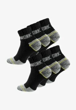 WORK SHORT LOW CUT 6 PACK - Socken - Schwarz/grau/gelb -Herrenbekleidung 97c6431f964a4a1bbf04d3842470912a