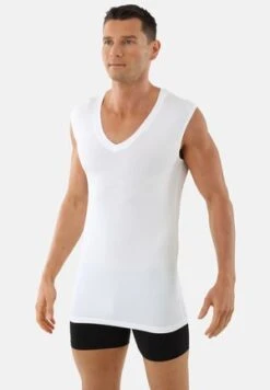 UNTERHEMD LASERCUT OHNE SAUM DEEP-V OHNE ARM - Unterhemd/-shirt - Weiß -Herrenbekleidung a00bd817bc07471ba5e8cd6144e2d73c