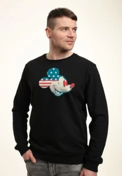 Henry Tiger DISNEY CLASSIC MICKEY MICKEY AMERICANA FLAG FILL - Sweatshirt - Black