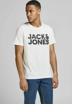 Jack & Jones JJECORP LOGO SS O NECK NOOS - T-Shirt Print - White
