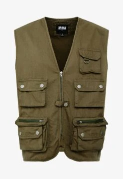 URBAN CLASSICS WORKER - Weste - Dark Olive -Herrenbekleidung abc95e4d5e16499cb0ef682848c901f4