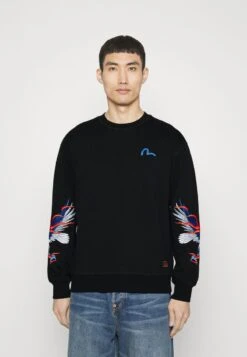 Evisu EAGLE CREWNECK - Sweatshirt - Black