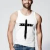 TANK-PRINT AUFDRUCK KREUZ CROSS FAITH GLAUBE TREND-MO - Top - Weiß 2 TANK-PRINT AUFDRUCK KREUZ CROSS FAITH GLAUBE TREND-MO - Top - Weiß -Herrenbekleidung b58e2af799bb4b25b7c929516e5af060