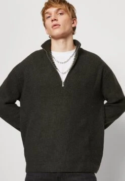 Abercrombie & Fitch HALF ZIP SWEATER - Strickpullover - Green -Herrenbekleidung b70dab90322c446197c758e0e4a0d244