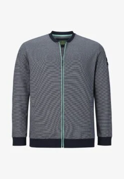 DUKE MELVYN - Sweatjacke - Dunkelblau Gestreift -Herrenbekleidung bcd7978341ba4cb28fbe47b986050bb0